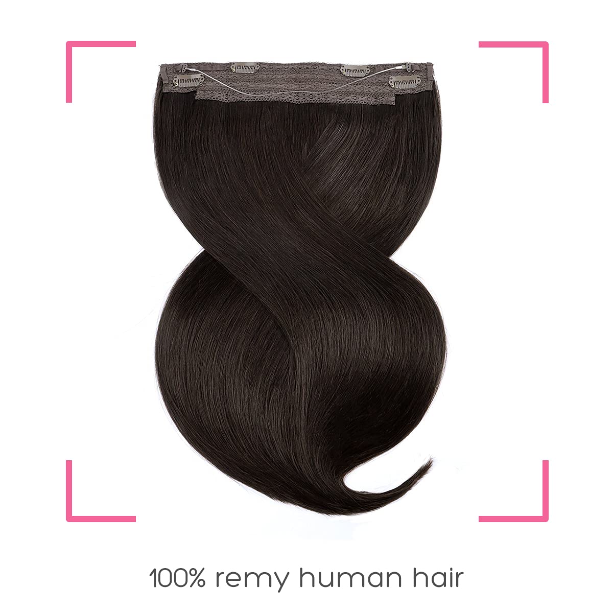 Haloo Hair Extensions, Dark Brown Haloo Hair Extensions Human Hair, 12 inch 70g Straight Haloo Hair Extensions Real Human Hair